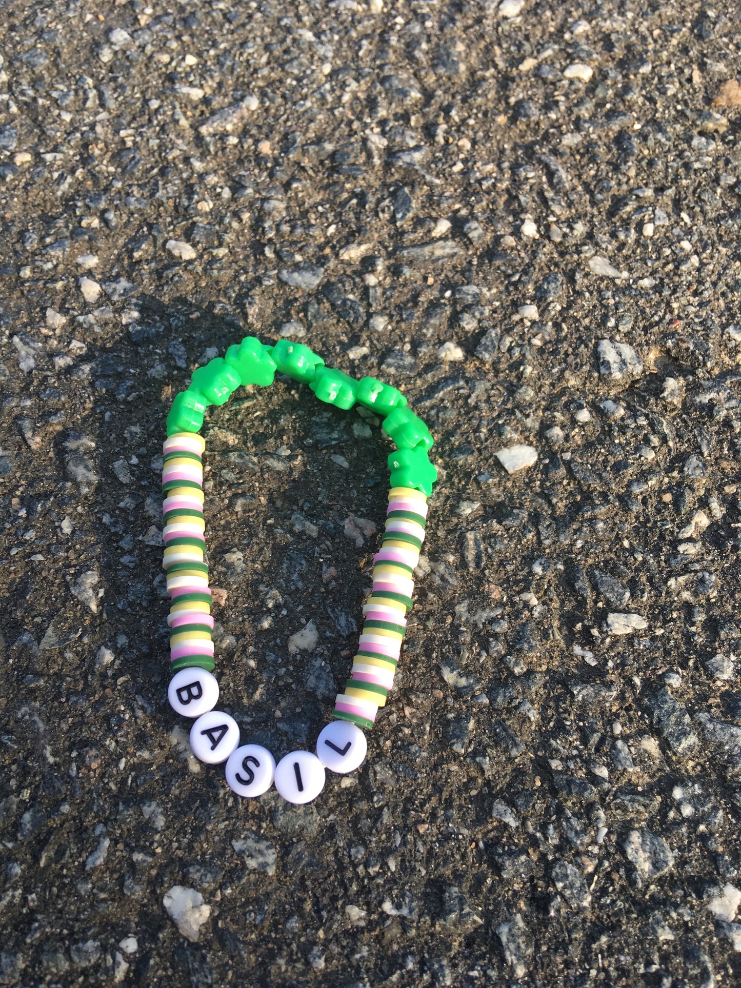 Green, Yellow & Pink Clay Bracelet