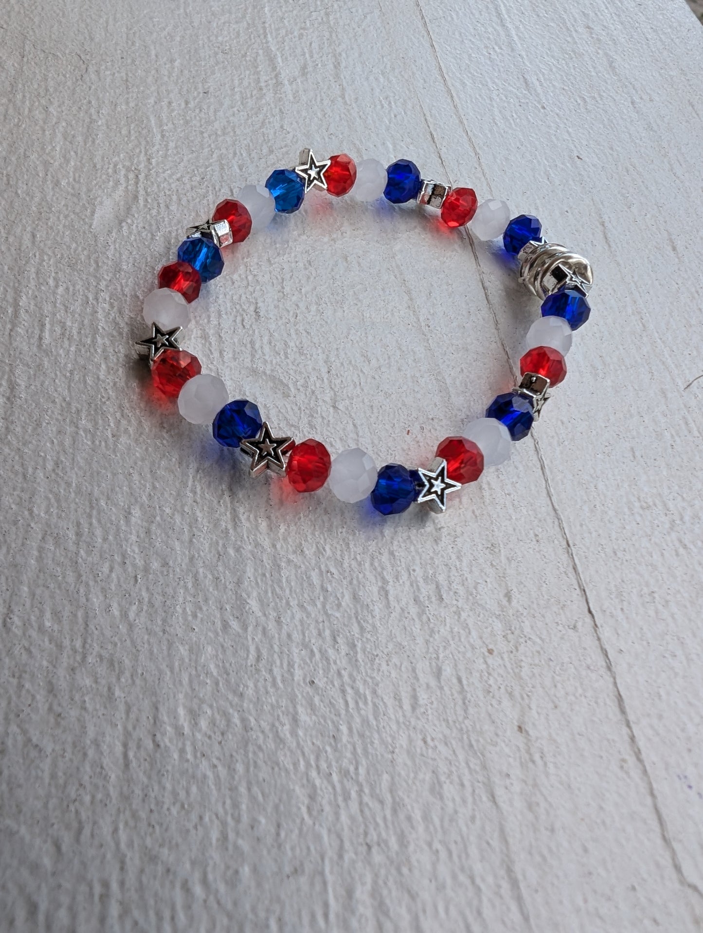 Silver Star Patriotic Bracelet