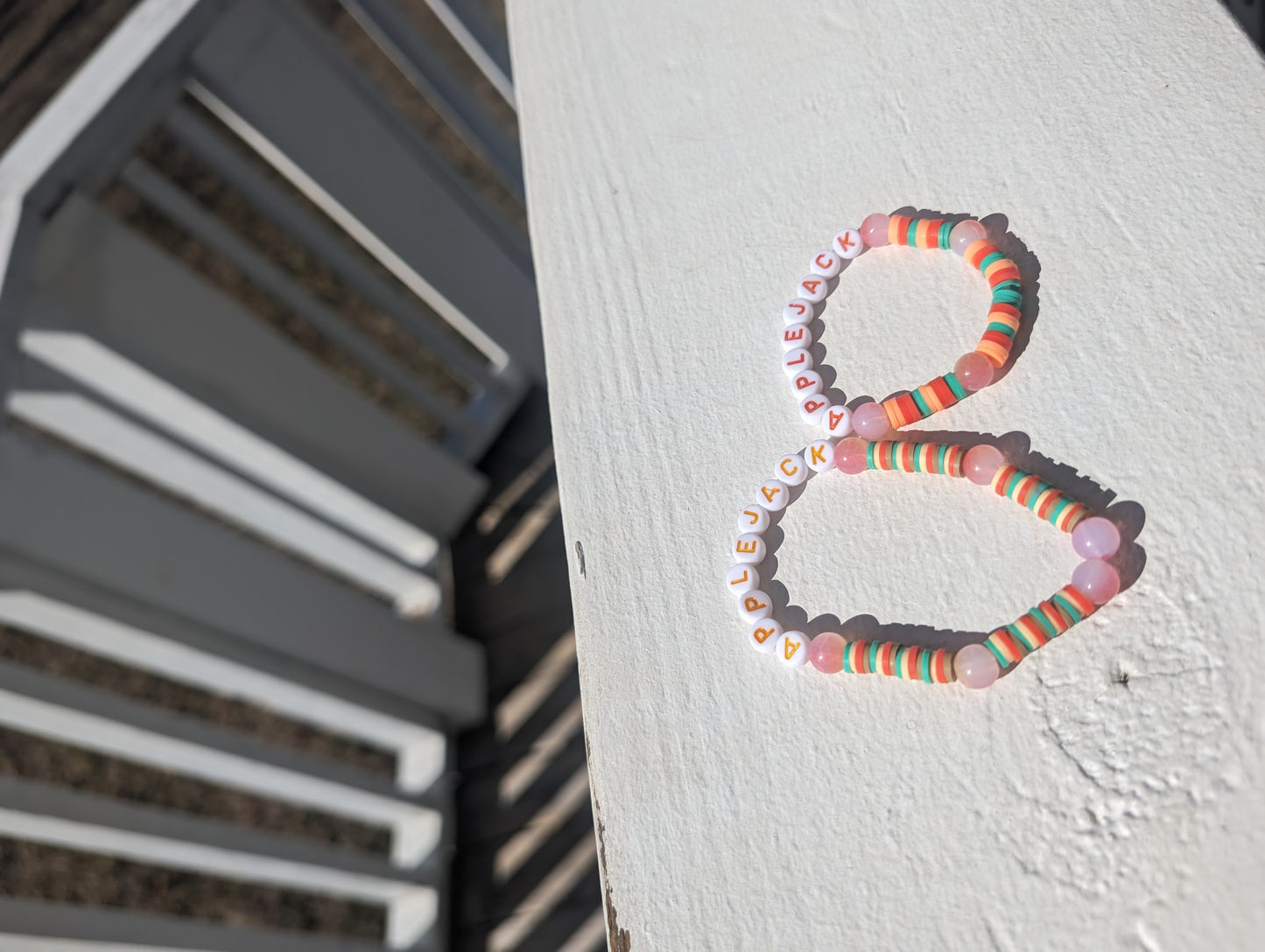 Harvest Festival “A.P.P.L.E.J.A.C.K.” In Orange Custom Letter Bracelet