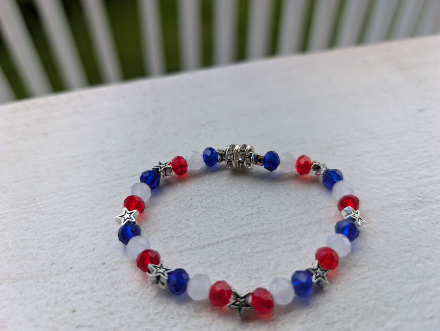 Silver Star Patriotic Bracelet