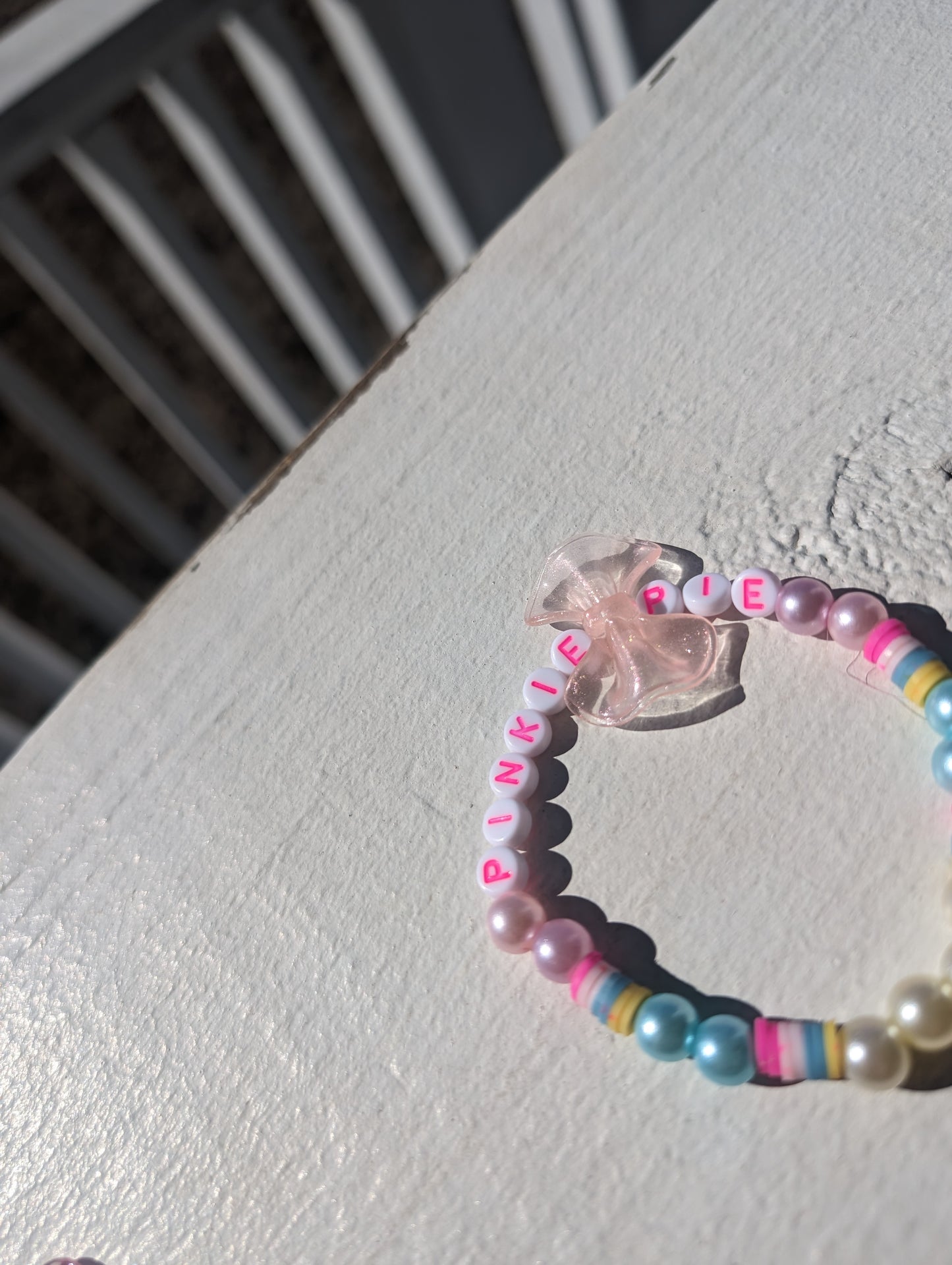 Playful Pink P.I.N.K.Y.P.I.E. Custom Letter Bracelet