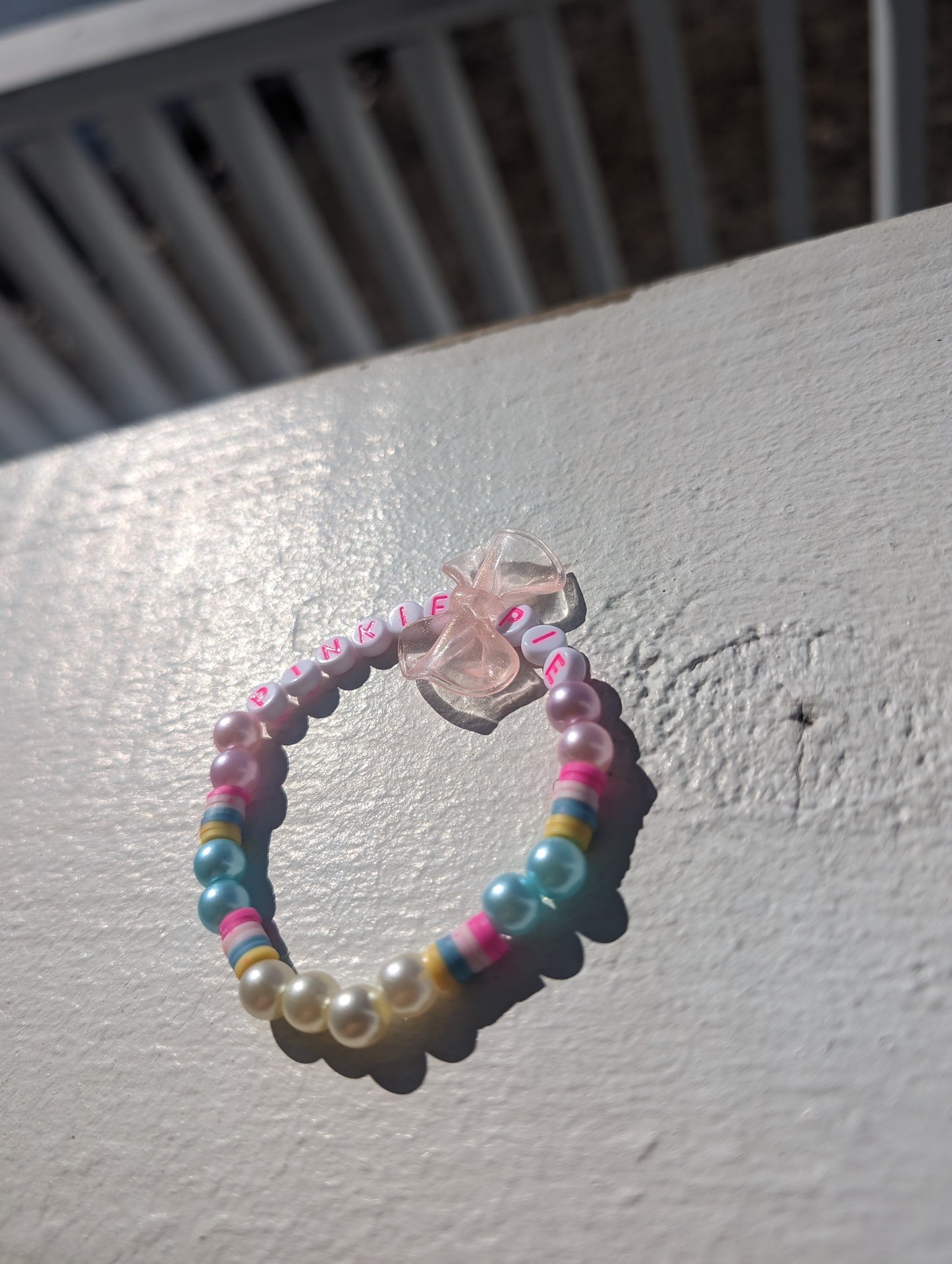 Playful Pink P.I.N.K.Y.P.I.E. Custom Letter Bracelet