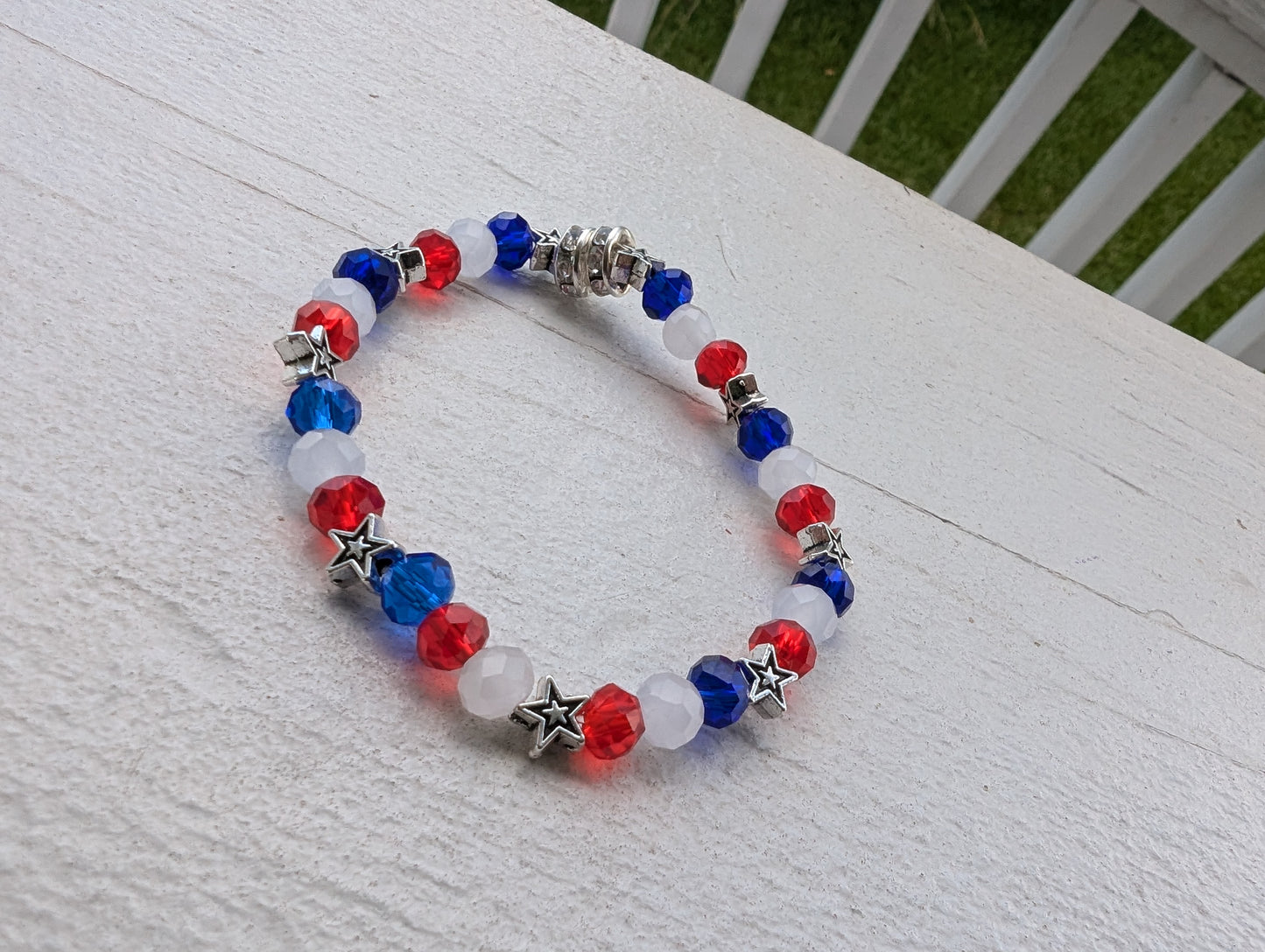 Silver Star Patriotic Bracelet