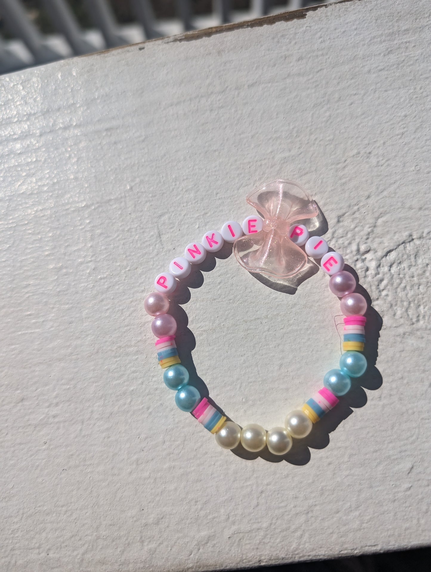 Playful Pink P.I.N.K.Y.P.I.E. Custom Letter Bracelet