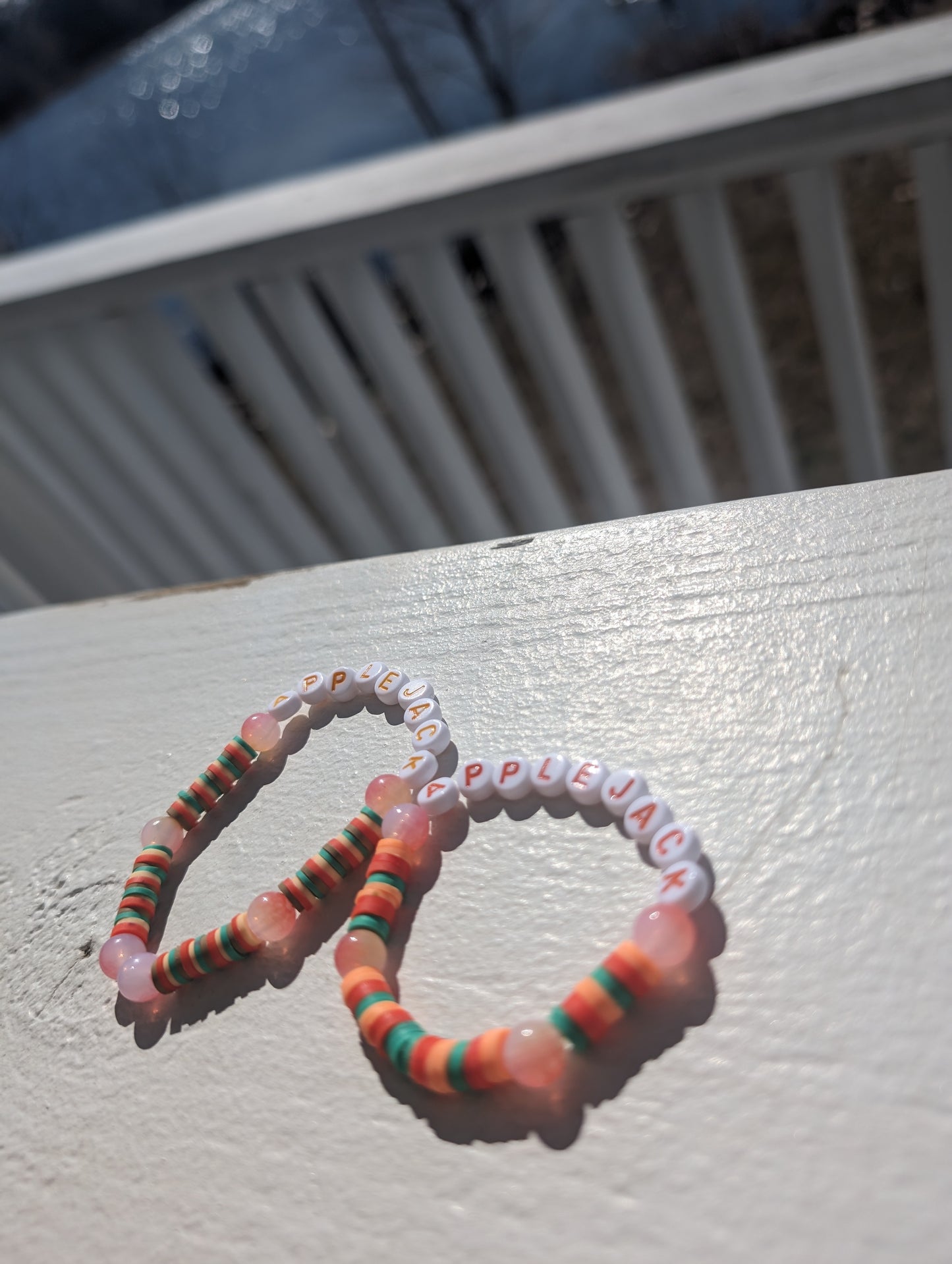 Harvest Festival “A.P.P.L.E.J.A.C.K.” In Orange Custom Letter Bracelet