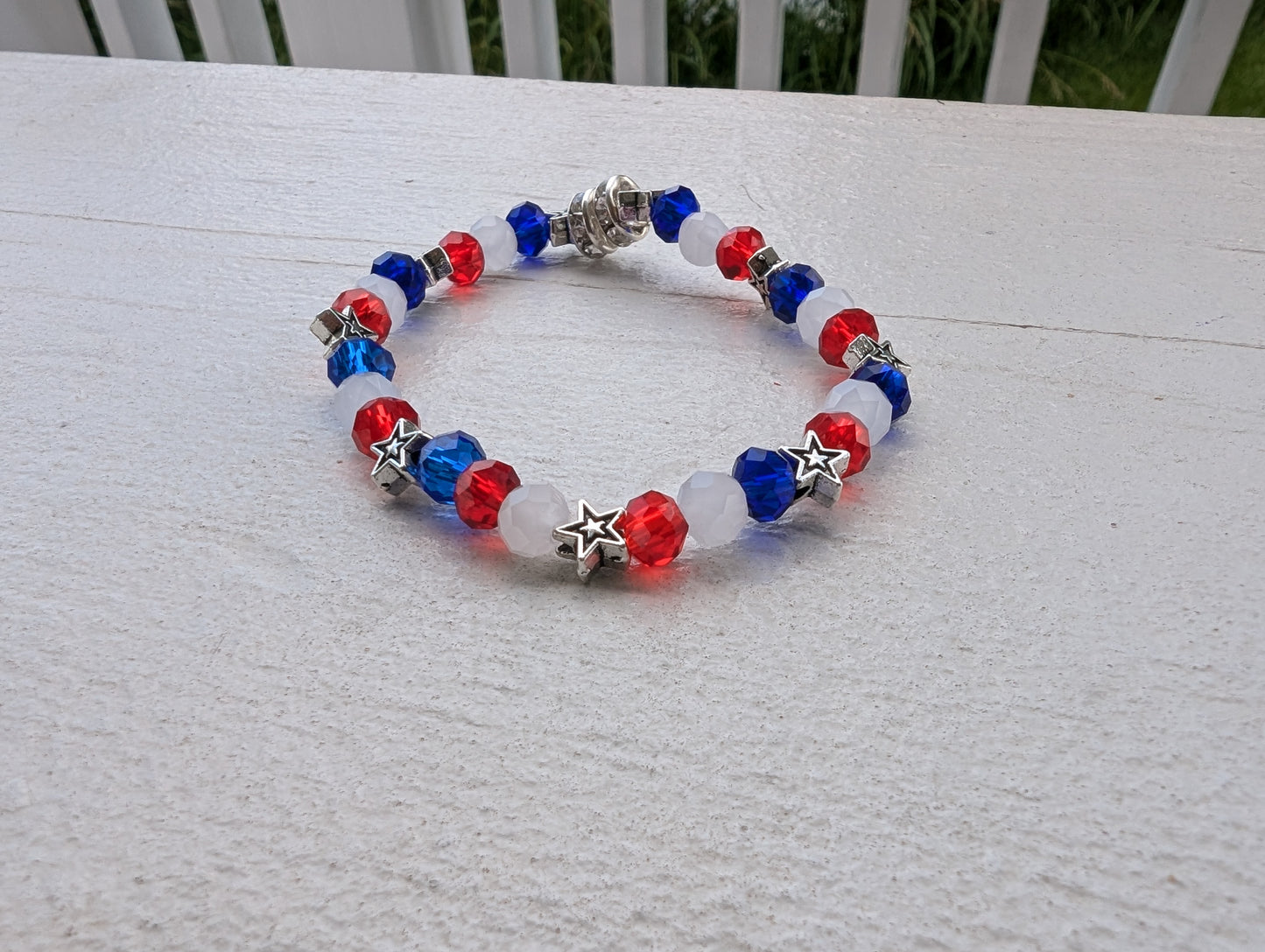 Silver Star Patriotic Bracelet