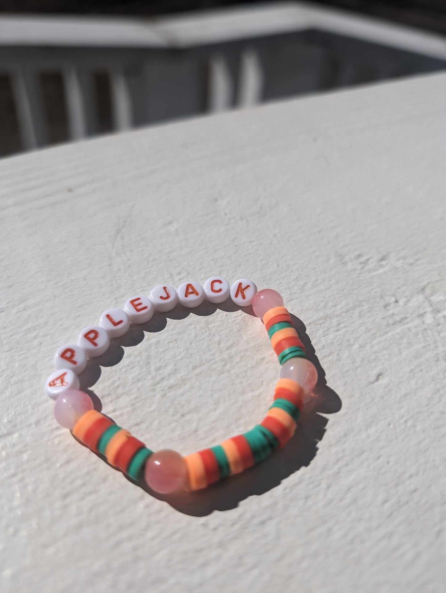 Harvest Festival “A.P.P.L.E.J.A.C.K.” In Orange Custom Letter Bracelet