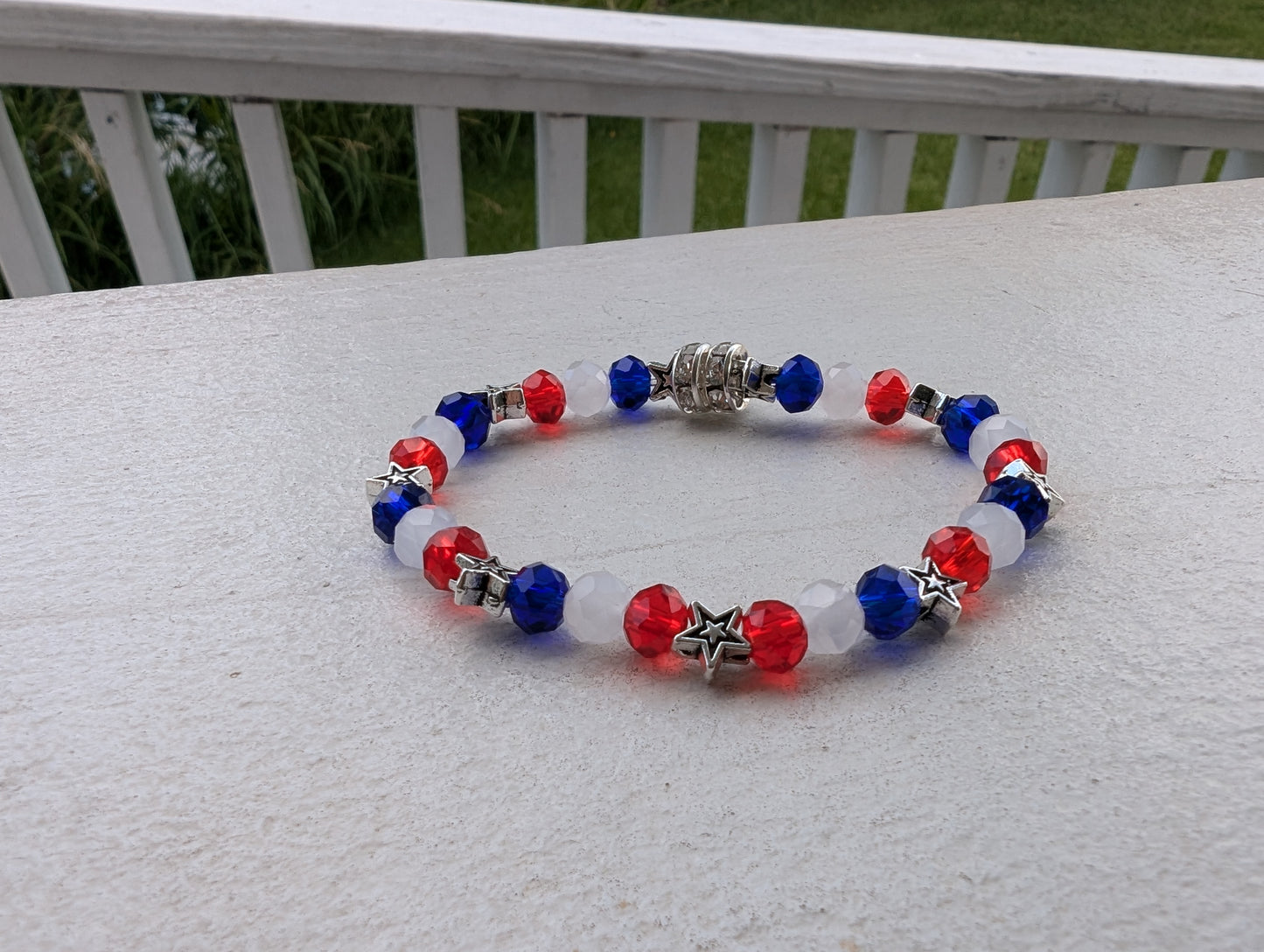 Silver Star Patriotic Bracelet