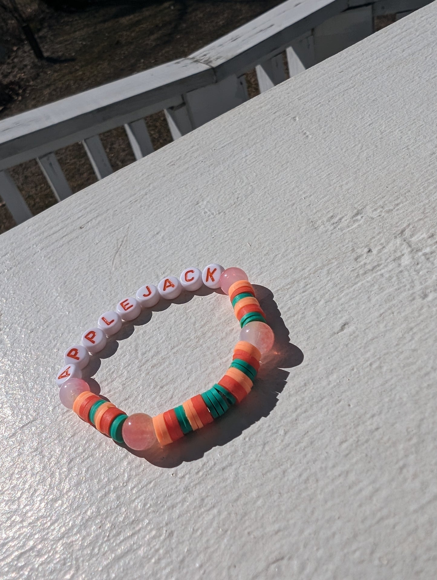 Harvest Festival “A.P.P.L.E.J.A.C.K.” In Orange Custom Letter Bracelet