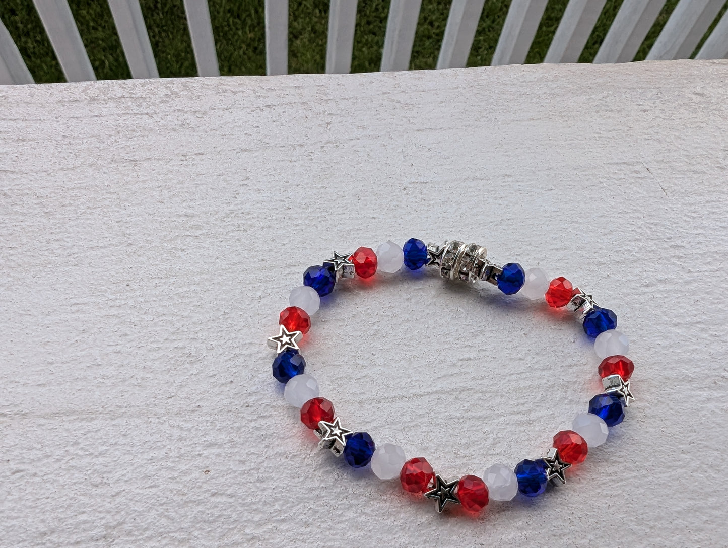 Silver Star Patriotic Bracelet